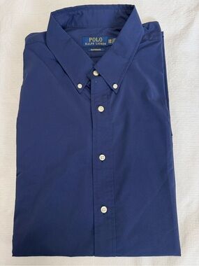 Ralph Lauren Navy Button-Down Shirt with Red Pony 2XB